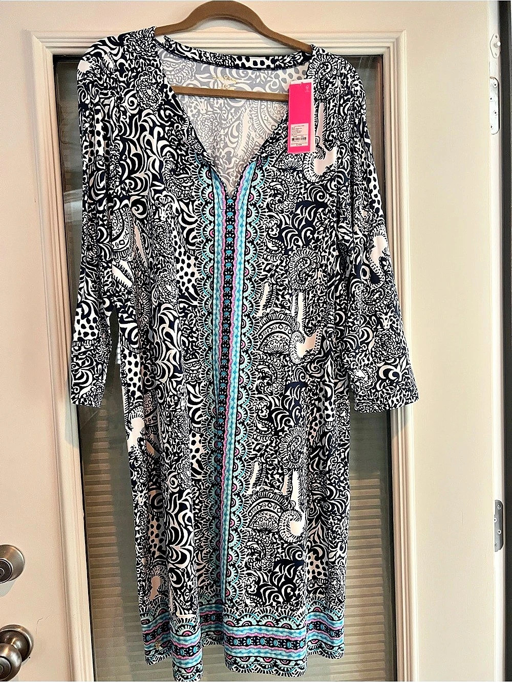 Lilly Pulitzer UPF 50+ Nadine ChillyLilly Dress Blue & White XXL